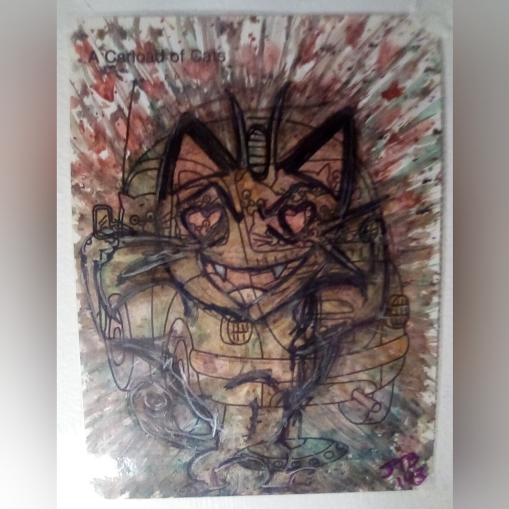 🎨Meowth Watercolor Painting Art and Bonus🖼